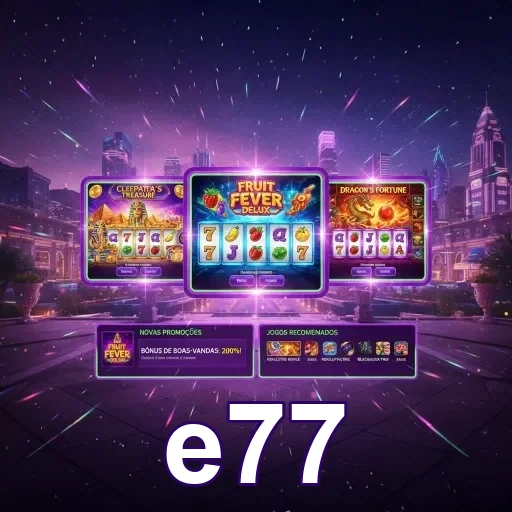 Tela do app e77 com login rápido e acesso direto