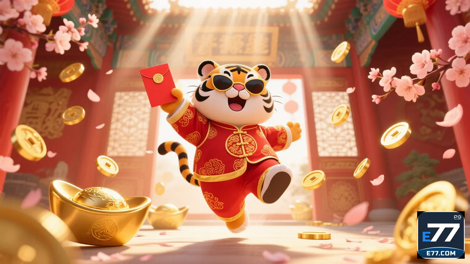 Imagem de jogador feliz recebendo cashback em jogos na plataforma e77, confiável e premium.
